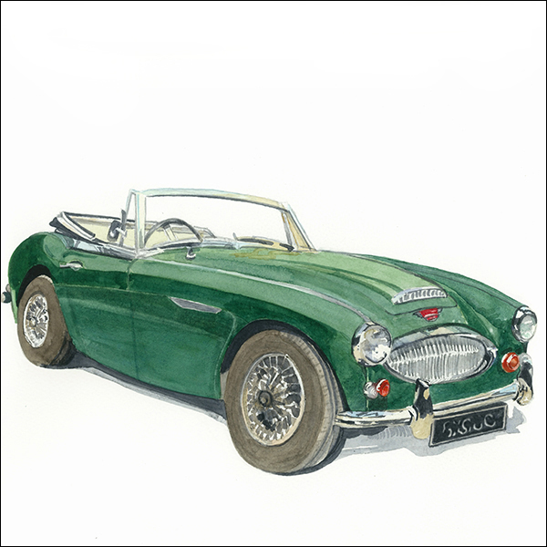 LN Austin Healey in British racing green